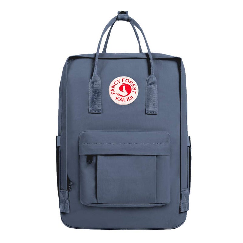 KALIDI Casual Laptop Backpack 15 Inches Classic Camping Rucksack Travel Outdoor Square Daypack College Hiking Gym Bag, Grey Blue - Image 1